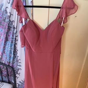 Bridesmaid dress- Azazie Everett dress desert rose color